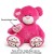 Giant Dark Pink Teddy Bear Soft Toy with Personalized Side Heart and Paws